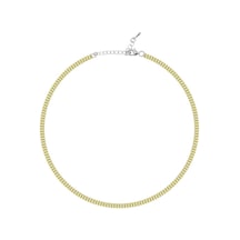Merano Design 4mm Sarı Baget Choker Beyaz