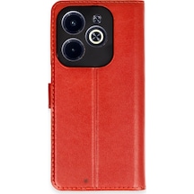 İnfinix Hot 40 Kılıf Kapaklı Kılıf Trend S Plus Kapak Kırmızı