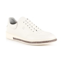 Erkek Casual Sneaker Hakiki Süet / Deri Esnek Lastik Bağcıklı Hafif Eva Taban Günlük Ayakkabı Lbr H1047 Kemik