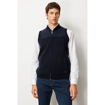 Erkek Hakim Yaka Göğsü Ve Cebi Keçe Yün Yelek K.lacivert K.lacivert