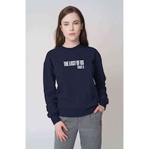 The Last Of Us Part 2 Logo Baskılı Indigo Mavi Kadın Sweatshirt (534606196)