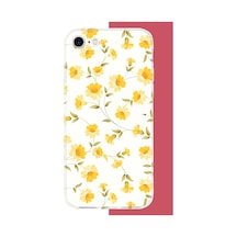 İphone 7-8-se 2020 Uyumlu Sarı Çiçek Pattern Uv Baskılı Silikon Kılıf Renkli