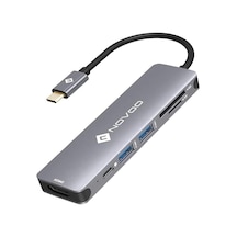 Novoo Type-c To 2 Usb-a 3.0 Pd 100w 4k Hdmı Tf Sd Kart Okuyucu Dönüştürücü Hub