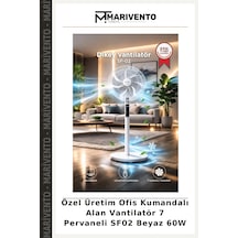 Özel Üretim Ofis Kumandalı Alan Vantilatör 7 Pervaneli Sf02 Beyaz 60w