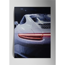 Metal Baskı Parlak Araba Duvar Tablosu - Porche