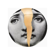 Fornasetti Tema E Variazioni N.10 Yuvarlak Porselen Mücevher Kutusu Saklama Kutusu Siyah-beyaz-gold