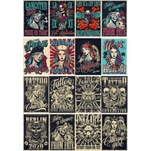 Retro Russian Poster Sticker 12 Parça Telefon, Tablet, Defter, Laptop Sticker