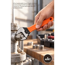 4 Adet Kurbağacık Anahtar 6 İnç Ayarlanabilir Çeneli İngiliz Anahtarı, Turuncu Ergonomik Saplı Metal Alaşımlı Tamirat Ve Tesisat Adjustable Wrench
