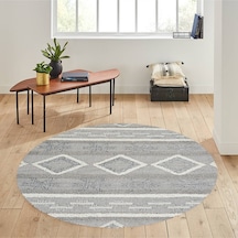 Rovigo Home Dijital Baskı Yıkanabilir Kaymaz Taban Yuvarlak Halı RVG7184 Çok Renkli