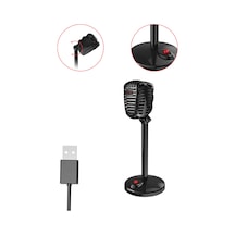 Thentech Nostaljik Görünümlü Usb Girişli Profesyonel Yayıncı Oyuncu Mikrofonu