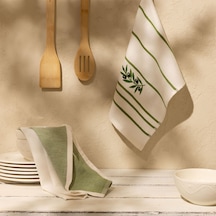 Soft Zeytin Desenli 2'li Kurulama Bezi - Beyaz - 30x50 Cm Çok Renkli