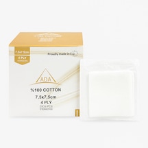 Ada Steril Gazlı Bez Kompres 7,5x7,5 Cm %100 Pamuk 4 Kat 100'lü Paket