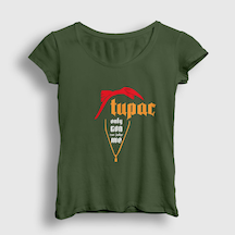 Presmono Kadın Judge Tupac Shakur T-shirt Haki