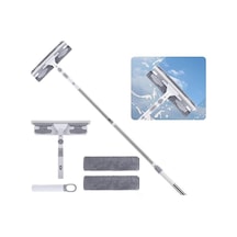 Mikrofiber Cam Silme Mopu Aparatı Profesyonel Set 360 Derece Oynar Başlıklı Mikrofiber , Çekçekli Teleskopik Cam S Diğer