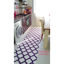 Beyaz Mor Kaymaz Tabanlı Halı Yıkanabilir Halı Kilim Yolluk Beyaz Mor Kaymaz Tabanlı Halı Yıkanabilir Halı Kilim Yolluk
