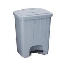 Omnipazar Sy-4250 25 Lt Köşeli Pedallı Plastik Çöp Kovası İç Kovalı Gri Açık Gri