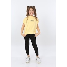 Toontoy Kids Toontoy Kız Çocuk Never Means Now Baskılı Tişört Sarı