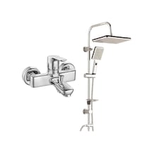 E.c.a. Luna Banyo Bataryası+t-may Banyo Sümbül Kare Tepe Duş Takımı Seti - Krom - Paslanmaz