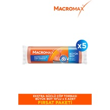 Macromax Büzgülü Çöp Torbası Papatya Büyük Boy- 10'lu X 5