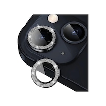 Iphone 14 14 Plus 15 15 Plus Birebir İle Uyumlu Kamera Lens Koruyucu Cam, Simli Siyah Diğer