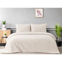 Merinos Diamond Kürk Riva Desen Comforter Set, Çift Kişilik Yorgan Seti 220x240 Krem