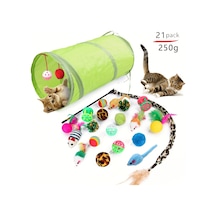 Kedi Oyuncakları Yavru Kedi Oyuncak Tüneli, 21 Parça İç Mekan İnteraktif Oyuncak Katlanabilir Kedi Tünelleri, Kedi Tüneli 57084434