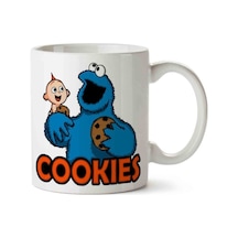Cookie Monsters Kurabiye Canavarı 2 Porselen Kupa Bardak Beyaz