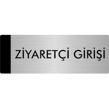 Metal Yönlendirme Levhası, Departman Kapı Isimliği Ziyaretçi Girişi 5x20 Cm Gümüş Renk