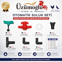 16 Lık Otomatik Suluk Seti Tavuk, Güvercin, Bıldırcın Ve Tüm Kanatlı Hayvanlar İçin Depodan Otomatik Suluk Kurulum Seti Panç, Vana, Conta, Tapa, T Aparat, L Dirsek