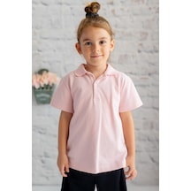 Zeyland Kız Çocuk Polo Yaka Kısa Kol T-shirt Pembe