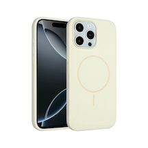 Joko Apple iPhone Uyumlu iPhone 15 Pro Max Kılıf Jully Magsafe Kapak - Bej Renkli