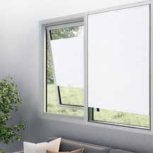 Perdema Kancalı/vidalı Honeycomb Plise %100 Karartma Cam Balkon Perdesi - Ofis Perdesi - Mutfak Perdesi Beyaz