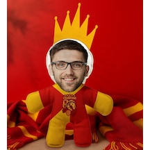 Bk Gift Kişiye Özel Sarı Kırmızı Taraftar Tasarımlı Kral Bebek Yastık-4, Taraftar si, Taraftar Yastık