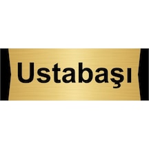Ustabaşı 5x20cm Altın Renk Metal Yönlendirme Levhası