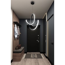 Badem Topsuz Modern Koridor & Oturma Odası Sarkıt Avize - - Kumandalı / Krom Krom