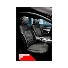 Fiat Bravo 2007- 2014 Ticari Araç 2+1 Uyumlu Monaco Serisi Eviza Koltuk Kılıfı Siyah/beyaz, Kolay Montaj