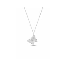 Çekirdekjewelry 925 Ayar Gümüş Rodium Kaplama Kelebek Kolye Zirkon Taşlı Zarif Kadın Kolye Gri