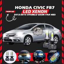 Honda Civic Fb7 2012-2015 Uzun Far Uyumlu Şimşek Etkili Led Xenon Pro Series Hb3
