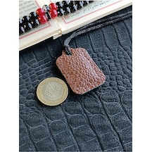 Küçük Dörtgen Cevşen Dualı Kolye Muska Hakiki Deri El Yapımı Xs B Çok renkli 65011058