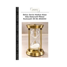 Delux Serisi Hediye Köşe Oda Dekoratif Metal Kumsaati 30 Dk Alk6253 Çok Renkli