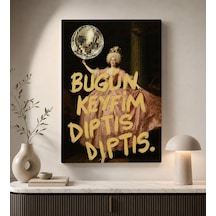 Bk Gift Vintage Klasik Sanat Esprili Sözlü Dekoratif Kanvas Tablo - 19 Çok Renkli