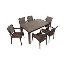 Mandella Elit Rattan 90x150 Zeus Koltuk Masa Takımı Kahverengi Diğer
