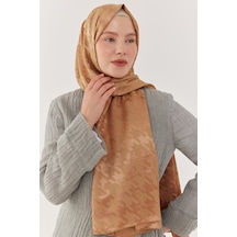 Mirsoy Scarf Kazayağı Desen Parlak Jakar Şal - Kum Beji Kum Beji