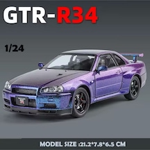 Nissan Skyline Gtr R34 1:24 Ölçek Diecast Model Araba Açılan Kapılar Nıssan Gtr Model