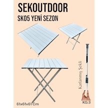 Sekoutdoor Sk05 Alüminyum Katlanır Kamp Masası Gümüş