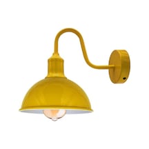 Riolight Vintage1,rustik1,retro1 Sarı Metal Otel,cafe,odaklar İçin Duvar Aplik Şapka Çapı:23cm Sarı