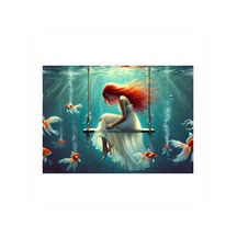 Sualtında Salıncak Ve Kız Model Mdf Tablo