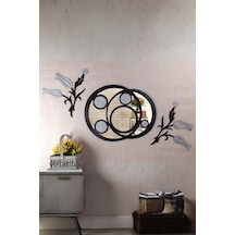 Dekoratif Ayna Ve Laleler Siyah