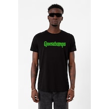Goosebumps Lettern Siyah Erkek Tshirt Çok Renkli