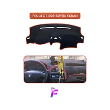 Peugeot 206 Büyük Ekran Uyumlu Torpido Örtüsü Güneşten Korur Kolay Montaj Tam Uyum T76
